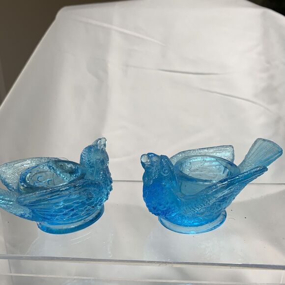 Lot of 2 EAPG McKee Glass Bird with Berry Open Salt 1880-1890 3 1/2"x2"x1 3/4" - Picture 9 of 10